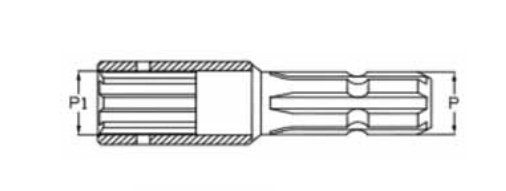 ADAPTADOR / ALARGADOR Ø 25mm para chaveta de 8mm (HEMBRA) A 1-3/8&quot; Z.6 (MACHO)