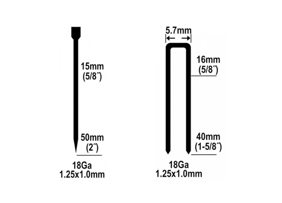 CLAVADORA 2EN1 NEUMATICA EMTOP PARA COMPRESOR 15-50mm (INCLUYE GRAPAS Y CLAVOS)