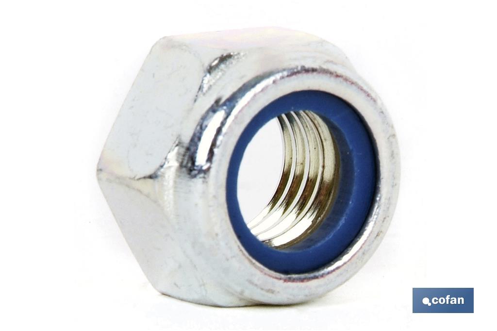 TUERCA HEXAGONAL M-14 CLASE 10 AUTOBLOCANTE ZINCADA