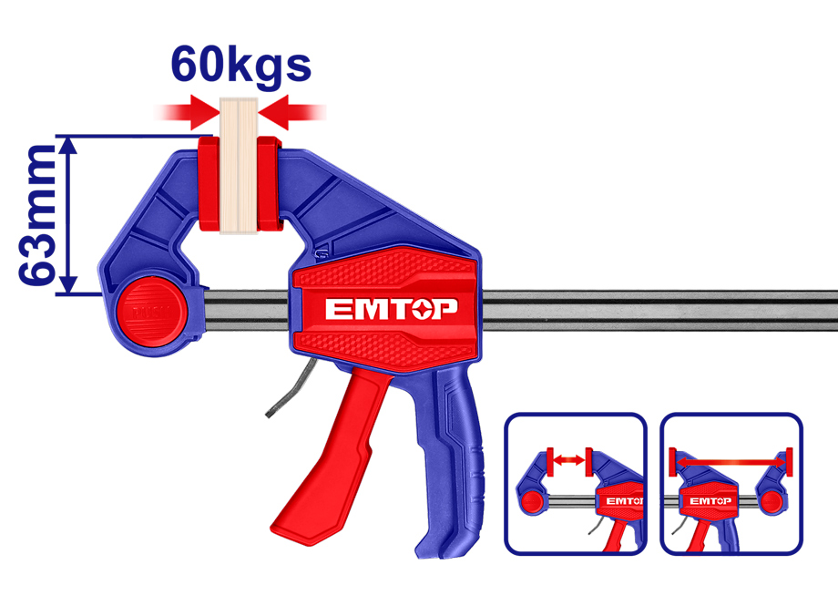 SARGENTO RAPIDO DE APRIETE 63x300 MM 60 KGS EMTOP