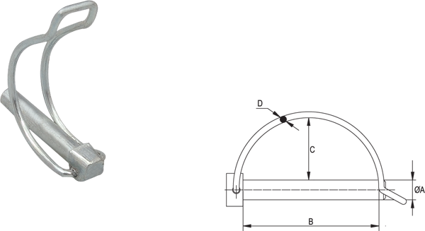 PASADOR SEGURIDAD 6X45mm CON MUELLE LATERAL