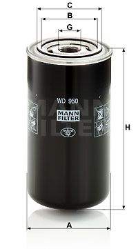 FILTRO ACEITE ACEITE/SISTEMA HIDRÁULICO MANN WD 950