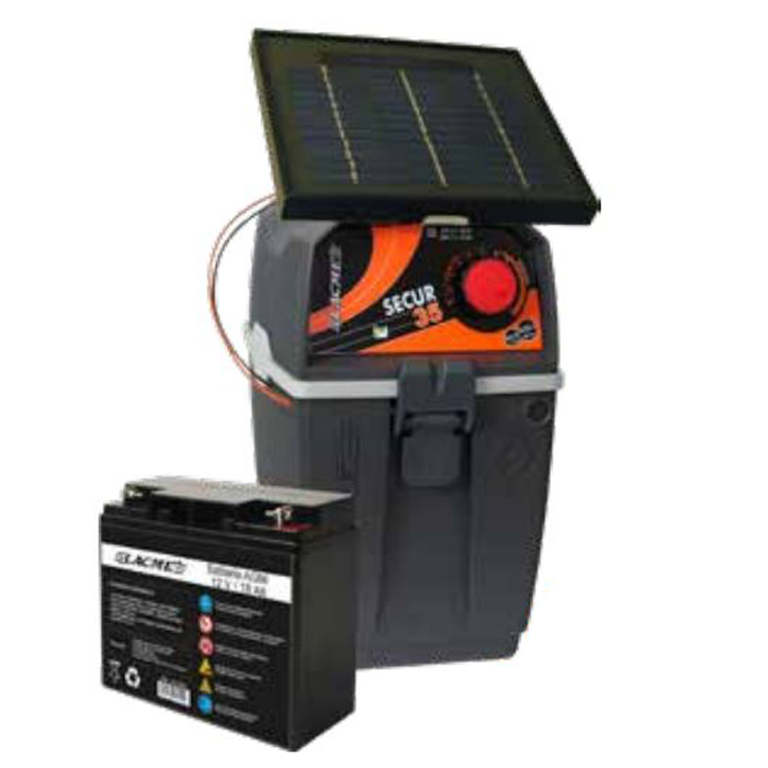 ELECTRIFICADOR SOLAR LACME SECUR 35 2W PANEL 3W + SOPORTE