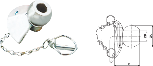 BOLA DE ENGANCHE RAPIDO CON CONO Y PASADOR 64x37mm
