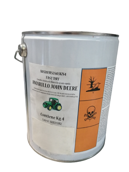 PINTURA &quot;AMARILLO JOHN DEERE&quot; SECADO RÁPIDO 4KG