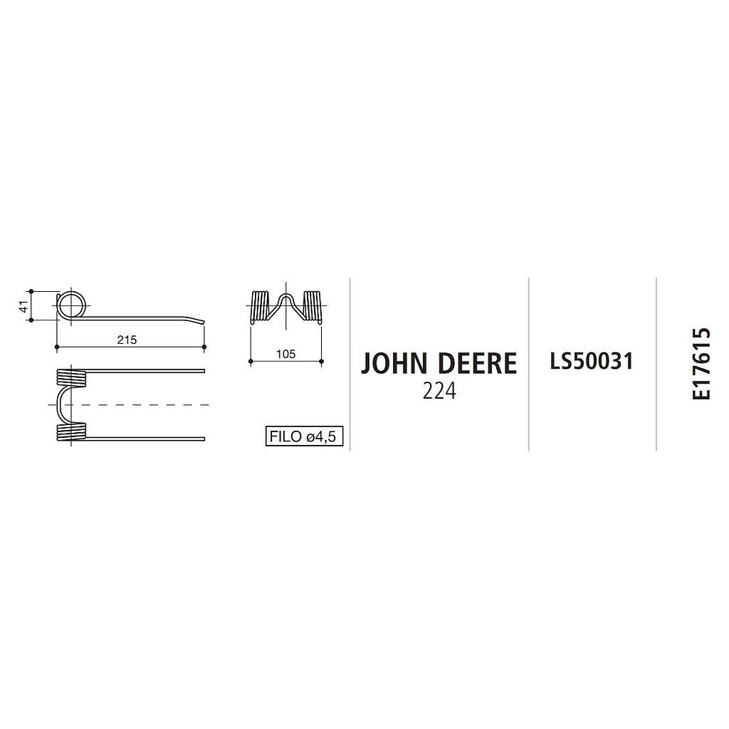 MUELLE RETENEDOR JOHN DEERE 224 LS50031