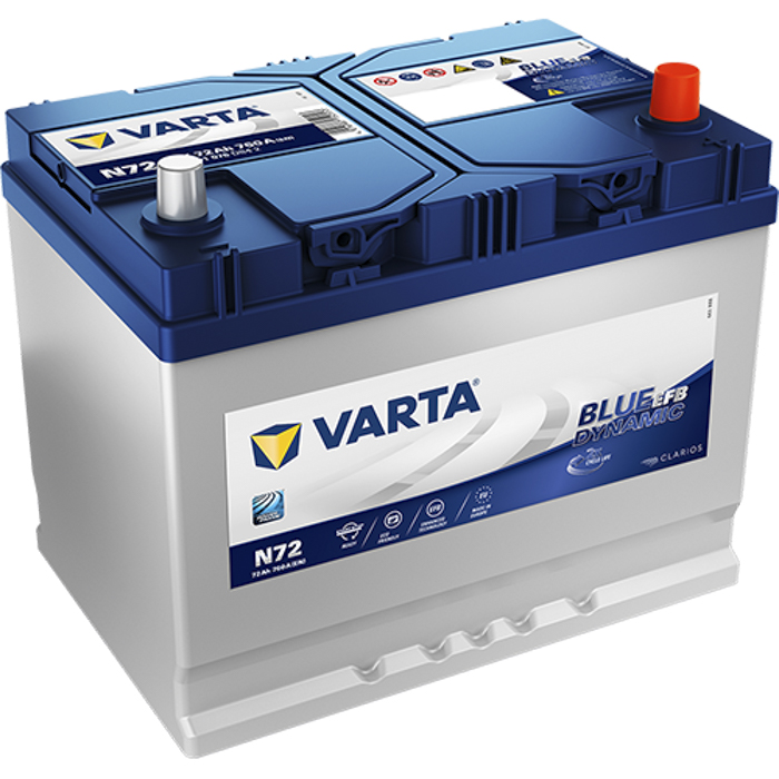 BATERÍA VARTA BLUE DYNAMIC EFB 72Ah 760 261x175x253