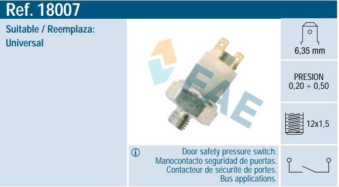 Manocontacto neumático universal FAE 18007