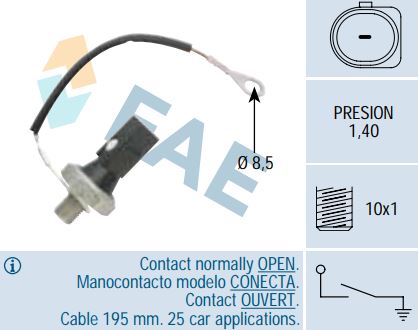 Sensor presión aceite FAE 12895