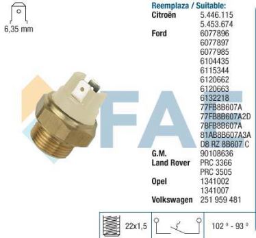 Termocontacto ventilador FAE 37110