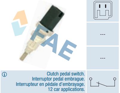 Interruptor pedal embrague FAE 24665