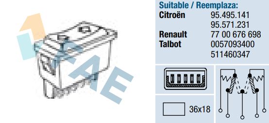 Interruptor elevalunas FAE 62590