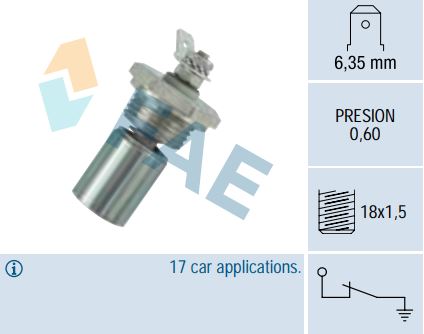 Sensor presión aceite FAE 12340
