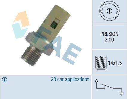 Sensor presión aceite FAE 12360
