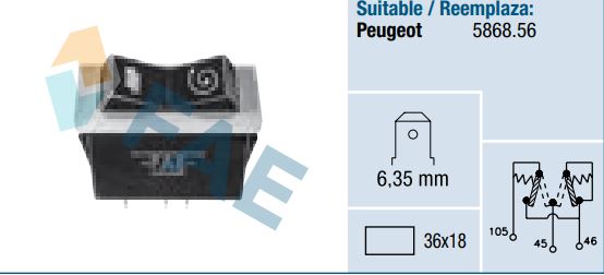 Interruptor pre-calentamiento diesel Peugeot FAE 62480