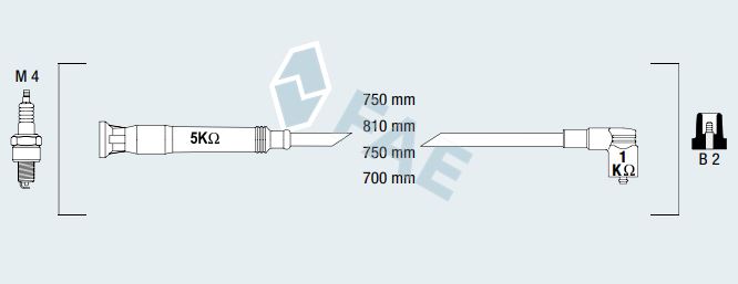 Cable de bujía antiparasitario FAE 85725