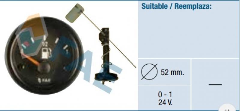 Indicador de combustible con aforador 24V FAE 99480