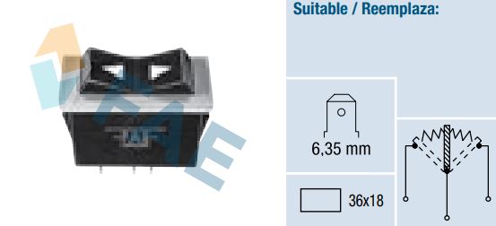 Interruptor universal FAE 62230 Pulsador (No inversor)