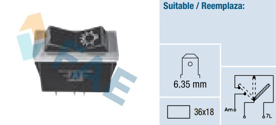 Interruptor luces tablero universal FAE 62411