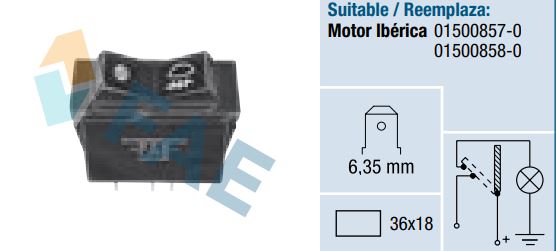 Interruptor antiniebla posterior FAE 62630 Ebro - Motor Ibérica