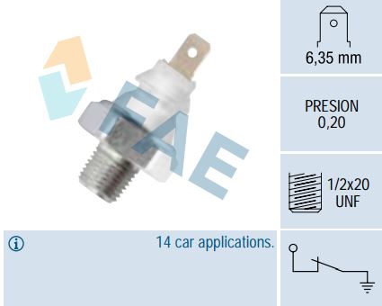 Sensor presión aceite FAE 11700
