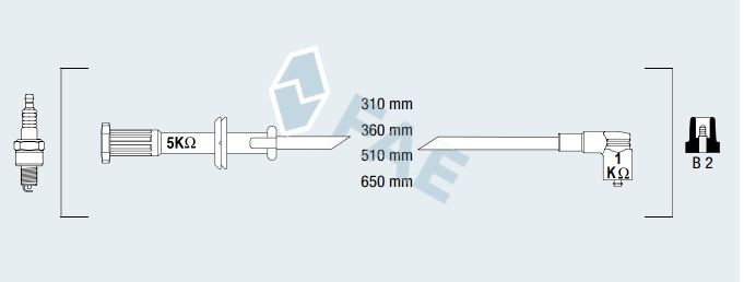 Cable de bujía antiparasitario FAE 85630