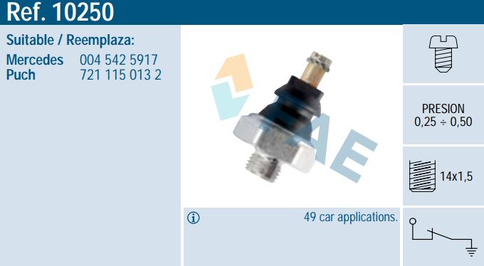 Sensor presión aceite FAE 10250