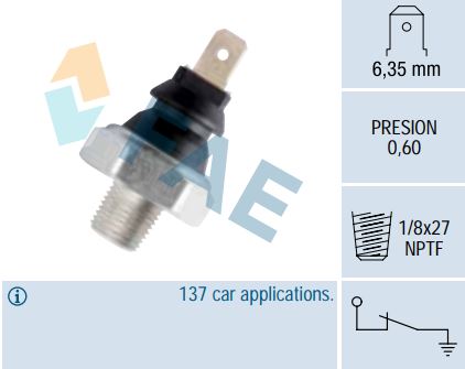 Sensor presión aceite FAE 11420