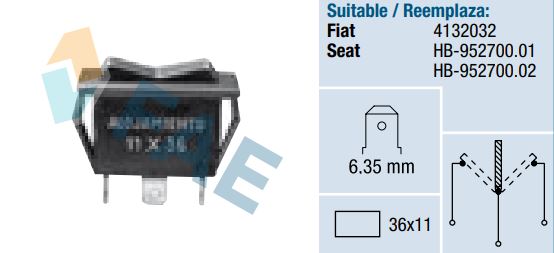 Interruptor calefacción 2 velocidades FAE 62910