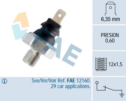 Sensor presión aceite FAE 11650