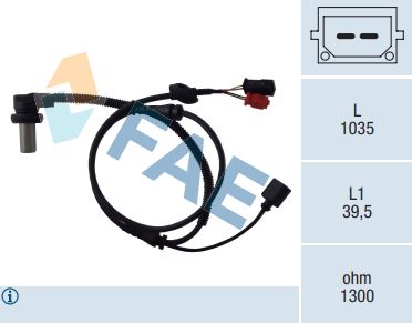 Sensor Velocidad Rueda - ABS FAE 78059