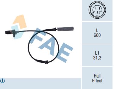 Sensor Velocidad Rueda - ABS FAE 78044
