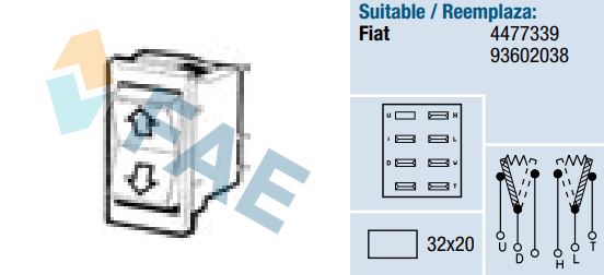Interruptor elevalunas FAE 64180