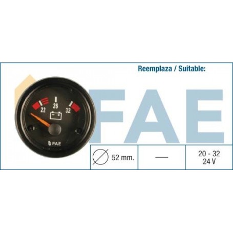 Reloj voltímetro 24V FAE 99510