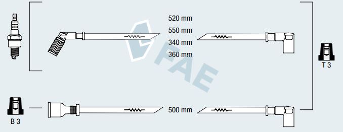 Cable de bujía antiparasitario FAE 85780