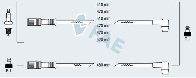 Cable de bujía antiparasitario FAE 86020