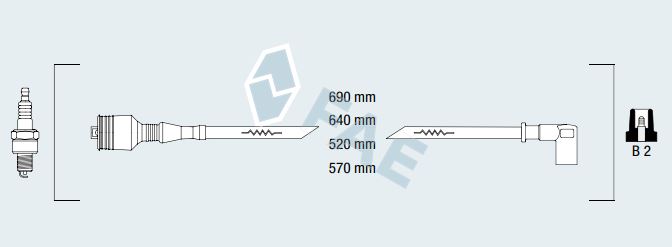 Cable de bujía antiparasitario FAE 85401