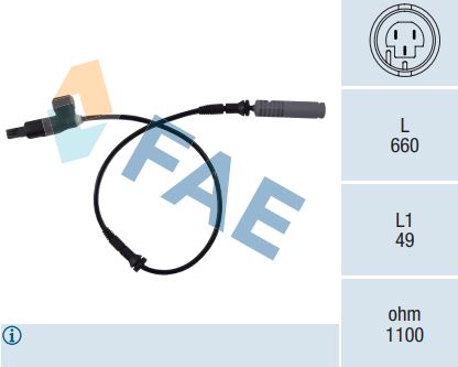 Sensor Velocidad Rueda - ABS FAE 78022