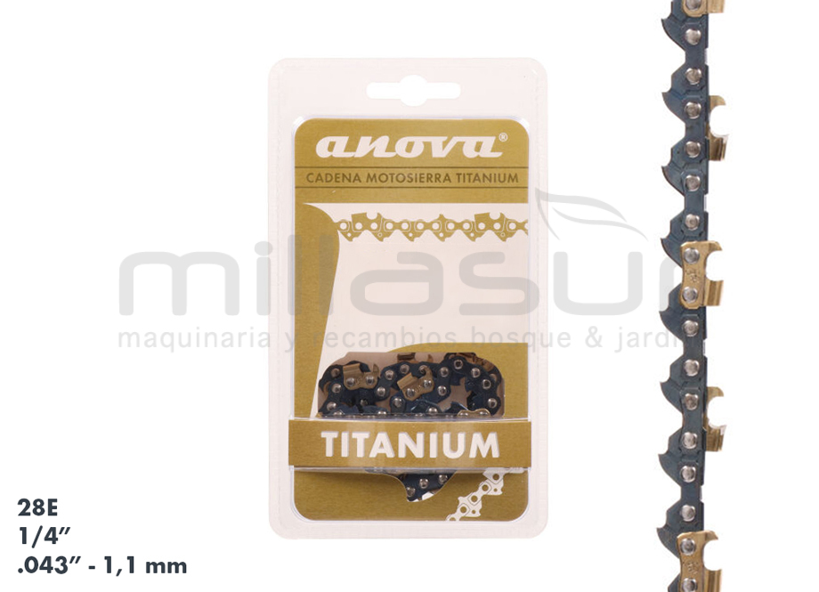CADENA ANOVA TITANIUM 1/4&quot; - .043&quot; - 28 E