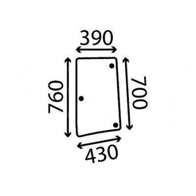 CRISTAL LATERAL IZQUIERDO MOVIL TINTADO - ABOMBADO Adapt. a JOHN DEERE S. 6030/7030/6M