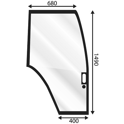 CRISTAL PUERTA DERECHA ABOMBADO TINTADO Adapt a FORD/NEW HOLLAND