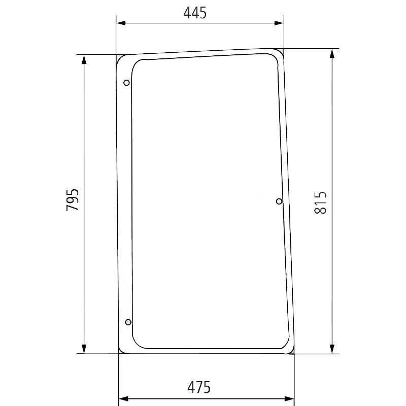 CRISTAL LATERAL DERECHO TINTADO - ABOMBADO Adapt. a JOHN DEERE S.7000 / 7010