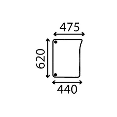 CRISTAL FRONTAL INFERIOR DERECHO TINTADO - ABOMBADO Adapt. a JOHN DEERE Series 6000 / 6010 / 6020 / 6030