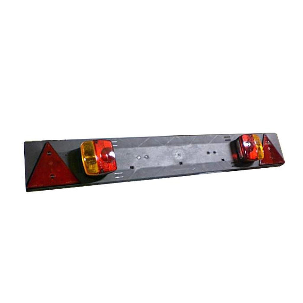 BARRA LUCES TRASERA PARA REMOLQUE DE 1100X140MM CON 2 PILOTOS, 2 CATAREFLECTANTES TRIANGULARES