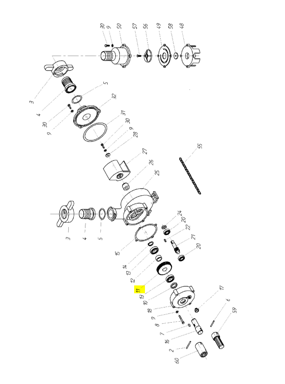 Engrane bomba centrífuga HERTELL H-1000 (N.11)