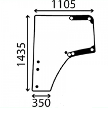 CRISTAL PUERTA IZQUIERDA Adaptable a JOHN DEERE Series 6030/7030