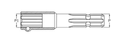ADAPTADOR / ALARGADOR TOMA DE FUERZA 1-3/8&quot; Z.21 (HEMBRA) A 1-3/8&quot; Z.6 (MACHO) TIPO1