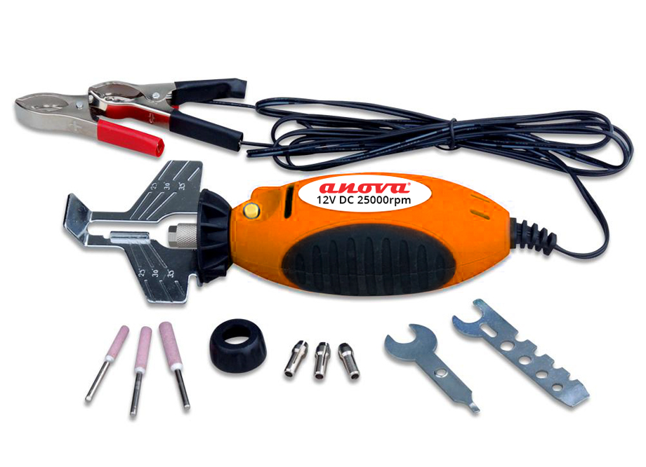 AFILADORA DE CADENAS DE MOTOSIERRA CON CONEXION A BATERIA 12V ANOVA