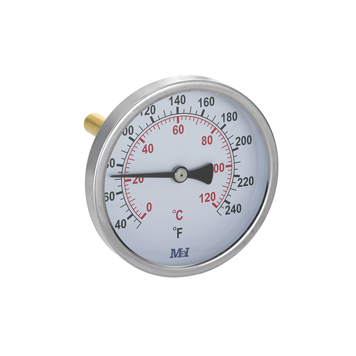 Termómetro de calefacción Ø63 Post. 0-120ºc 50mm 1/2&quot; - 11mm
