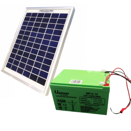 KIT SOLAR PARA PASTORES (PANEL 5W + BATERIA 12AH) ESF-5PA//SY-M5W